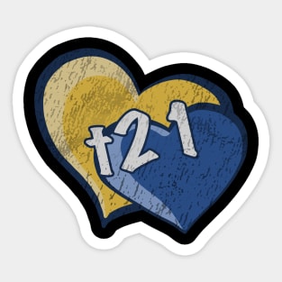 T21 Trisomy 21 Heart Sticker